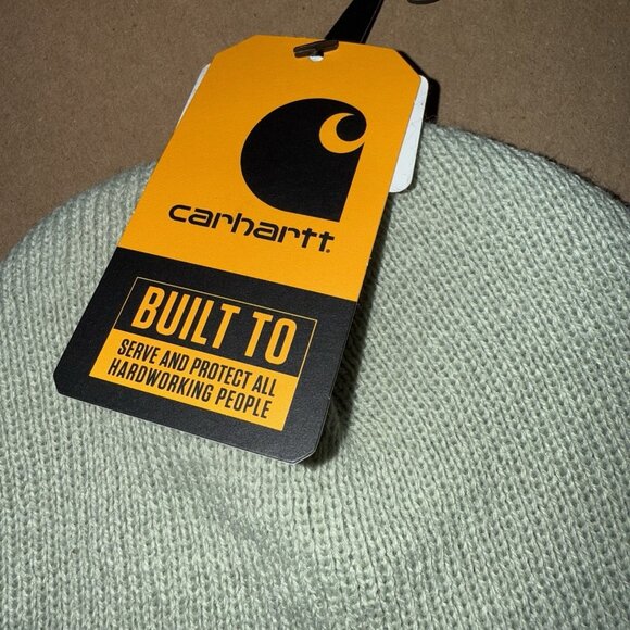 Carhartt Beanie Hat Cap MINT Green SHAMROCK Outdoors Work Knit Winter Mens NWT - Picture 3 of 5